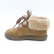 split suede bootie with fur and satin bow