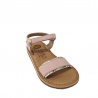 Leather sandal with metallic details